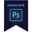 Adobe Certified Associate in Visual Communication Using Adobe Photoshop badge, issued by Adobe